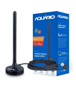 Antena TV Digital Interna Aqurio Dtv 100p UltraHD Cabo 2,5m