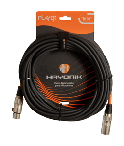 Cabo 10m P/ Microfone Balanceado Xlr Fmea Xlr Macho Hayonik