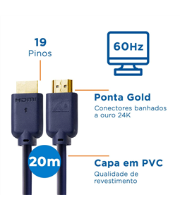 Cabo Hdmi 15m 2.0 Resoluo 4k Blindado 3D Xbox Smart TV Box