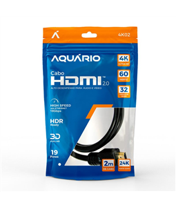 Cabo Hdmi 2.0 4k 3D 2m Banhado Ouro Smart TV Projetor PC Dvd