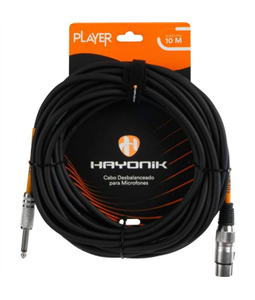 Cabo P/ Microfone 10m Balanceado Xlr Fmea P10 Macho Hayonik