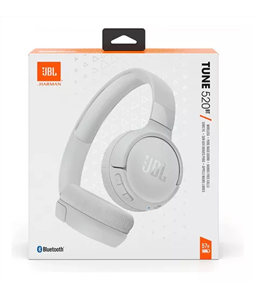 Fone Ouvido JBL Tune 520 Bluetooth 5.3 Branco Bateria 57 hrs Over Ear