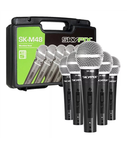 Kit Microfone c/5 Maleta SK-M48 Skypix Dinmico Profissional