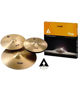 Kit Pratos Bateria Stagg Axk Set 14 16 20 Chimbal Crash Ride