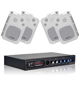 Kit Som Ambiente Oneal c/ Bluetooth Usb 4 caixas + Receiver