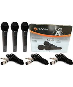 Microfone c/ fio Kadosh Kds-300 Kit C/ 3 P Dinmico c/ Cabo