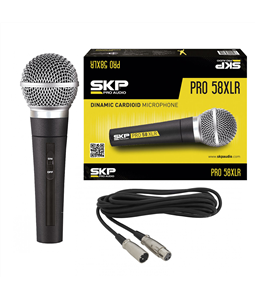 Microfone Profissional SKP Pro 58 Xlr c/ Fio Cabo 5 Metros