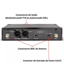 Microfones S/ Fio Tsi 8299 Uhf Dinmico Supercardiide c/ Case